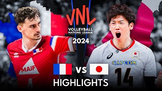 🇯🇵 JAPAN vs FRANCE 🇫🇷  Highlights  Mens VNL 2024 [upl. by Aneerahs]