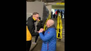 Borussia Dortmund fans congratulating Rangers fans after the game in Dortmund [upl. by Selimah]