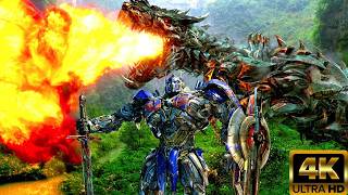 Transformers Age of Extinction  Optimus Prime vs Grimlock  Dinobots Join The Fight Scene 4K [upl. by Buchbinder]