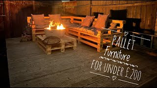 Cheap DIY pallet garden furniture makeover for under £200 [upl. by Danyluk]