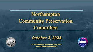 Community Preservation Committee 10224 [upl. by Nnylarat]