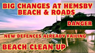 Hemsby Beach Clean Up Updates On Cliff Fallings Homes On The Edge Again New Defences Failing Already [upl. by Faust]