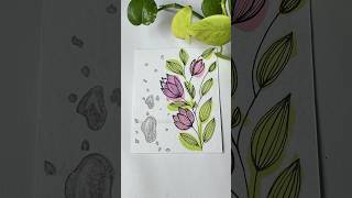 Very easy botanical boho art for beginners art shorts botanical boho satisfying [upl. by Adey]