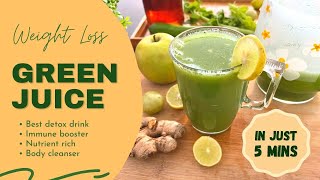 GREEN JUICE RECIPE 5 MINS DETOX GREEN JUICE  WEIGHT LOSS Easy way to Boost Immunity Greenjuice [upl. by Washburn748]