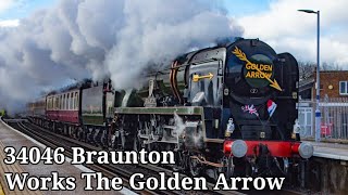 34046 Braunton Steams around Kent with The Golden Arrow Railtour  What a lovely loco to see [upl. by Anih915]