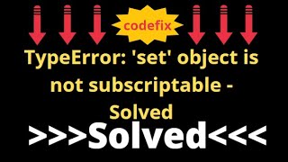 i have solved typeerror set object is not subscriptable in python [upl. by Held648]