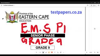 EMS Grade 9 Term 4 Paper 1 November MATRICNATEDSPECIALIST [upl. by Farant594]