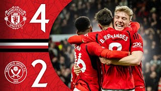 Bruno Gets A Brace At Old Trafford 😍  Man Utd 42 Sheffield United  Highlights [upl. by Eidnil]