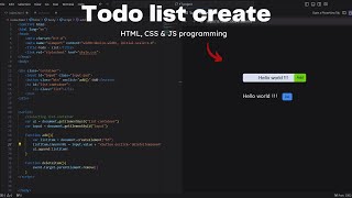 Todo list create in  HTML  CSS amp JS  programming [upl. by Henka]