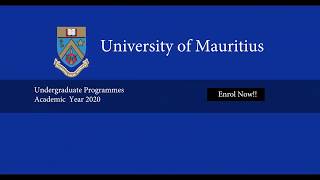 UoM Enrolment on Undergraduate Programmes 2020 [upl. by Anide]