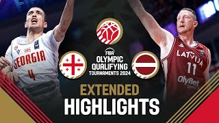 Georgia 🇬🇪 vs Latvia 🇱🇻  Extended Highlights  FIBA OQT 2024 Latvia [upl. by Barboza]