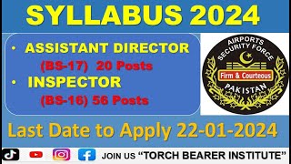 Inspector ASF Syllabus 2024 Assistant Director ASF Syllabus 2024 ASF Jobs 2024 ASF New Jobs [upl. by Jannery]