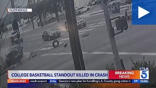 Surveillance shows crash that killed basketball star Terrence Clarke [upl. by Iglesias]