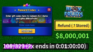 NOVO CÓDIGO DE 1 HORAS EXP  25 CÓDIGOS DE 2X XP BELI E RESET NO BLOX FRUITS 2024  blox fruit codes [upl. by Knick525]