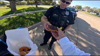 Handing out Donuts and Coffee to Cops on my Sportbike [upl. by Anola411]