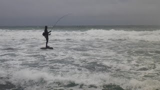 Stripers in the surf Noreaster September 2014 [upl. by Maighdiln965]