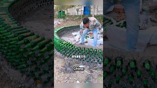 Botellas para construir viviendas sostenibles en China ♻️shorts [upl. by Nort782]