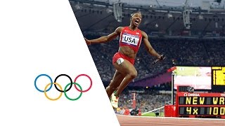 USA Break Womens 4 x 100m Relay World Record  London 2012 Olympics [upl. by Prichard755]