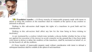 section 53 of Transfer of property act1882 Fraudulent transfer [upl. by Harbed]