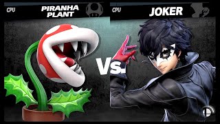 Piranha Plant vs Joker LV 9 CPU Battle Super Smash Bros Ultimate [upl. by Means]