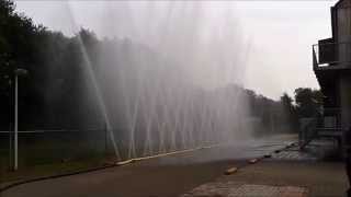 Brandweer test watergordijn bij oefencentrum [upl. by Nytsud]