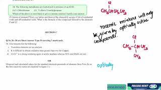 24 the following haloalkenes are hydrolysed in presence of a q KOH class12 chemistry sample paper [upl. by Abibah405]