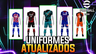 TOP 15 UNIFORMES MAIS BONITOS DO EFOOTBALL 2024 MOBILE  ATUALIZADO [upl. by Schechter]