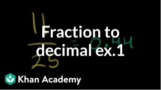 Fraction to decimal example  Decimals  PreAlgebra  Khan Academy [upl. by Bogie565]