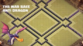 Clash of Clans  Th8 war base  Anti 3 star Anti  hogs  Anti  dragons  defense clip [upl. by Skipton883]