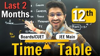 Class 12  Last 2 Months Time Table to manage Boards amp JEE Main [upl. by Eduam19]