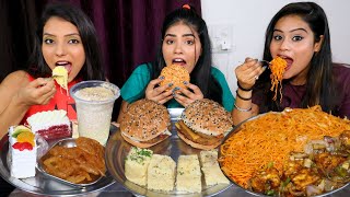 SWEET Food Vs NORMAL Food Vs SPICY Food Eating Challenge  Chow Mein Chilli Paneer Burger Jalebi [upl. by Ilil]