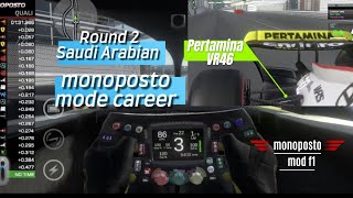 Monoposto 2024 Mod F1 Round 2 Saudi 🇸🇦  Mode Career  Pertamina VR46 Team  Qualyfing Highlight [upl. by Kask]