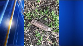 Texas man finds tank ammunition while mowing [upl. by Ahseinat]