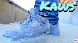 KAWS X AIR JORDAN RETRO IV 4  ON FEET [upl. by Eremehc58]