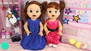 Muñecas Baby Alive visten de PRINCESAS 🎀Gemelas SARA y SARITA en BB Juguetes [upl. by Eelano]