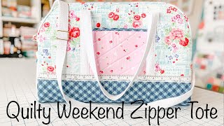 Quilty Weekend Zipper Tote  TUTORIAL [upl. by Cassady]