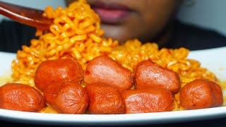 ASMR Carbo Buldak Fire Noodles and Sausage  Eating Sounds Mukbang [upl. by Legim877]