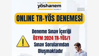 TRYÖS DENEMESİ  ÖSYM TRYÖS 2024 SINAV SORULARI [upl. by Iroj810]