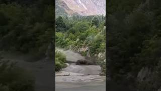 Flash flood caused by the bursting of a glacier in chitrral shorts [upl. by Eamaj]