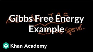 Gibbs free energy example  Thermodynamics  Chemistry  Khan Academy [upl. by Relyuhcs]