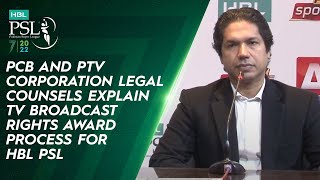 PCB And PTV Corporation Legal Counsels Explain TV Broadcast Rights Award Process For HBL PSL [upl. by Irafat]