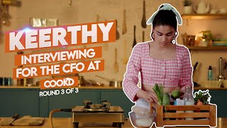 Round 3 of Keerthy Suresh’s interview for Chief Food Officer at Cookd  Keerthy Suresh  Cookd [upl. by Imat830]