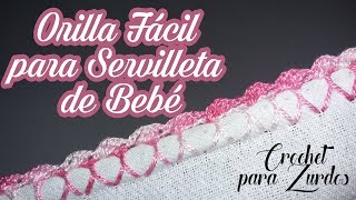 ORILLA FACIL PARA SERVILLETA DE BEBE 18 ORILLA FACIL CROCHET PARA ZURDOS [upl. by Stoneman]