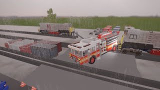 Firetruck Stuck On Tracks Hit By Two Trains  Teardown [upl. by Roshelle258]