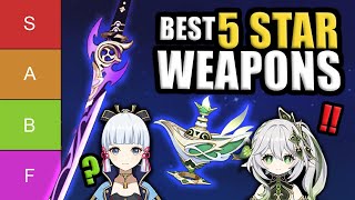 PULL FOR THESE WEAPONS ★Best Genshin Impact 5 Star Weapons Tier List★ [upl. by Eocsor]