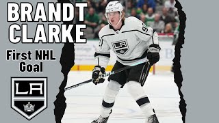 Brandt Clarke 92 Los Angeles Kings first NHL goal Feb 17 2024 [upl. by Krenek]