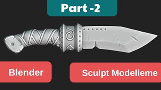 Blender Game Asset  Bıçak Modelleme Part02  Blender Sculpting  Blender 41 Beta [upl. by Gemini]