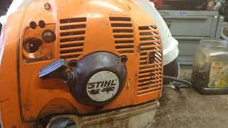 stihl br 450 recoil repair [upl. by Ellessig]