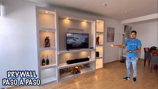 Cómo hacer un centro de tv en drywall hasta el más mínimo detalle vídeo 2 [upl. by Megargee]