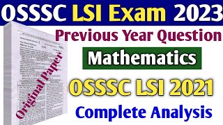 OSSSC Livestock Inspector Previous year question OSSSC LSI Math Question  All details solution [upl. by Yhtac802]